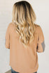 Color Block Waffle Knit Button Placket Drop Shoulder Henley Top